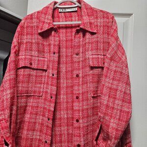 Zara Red Plaid Jacket